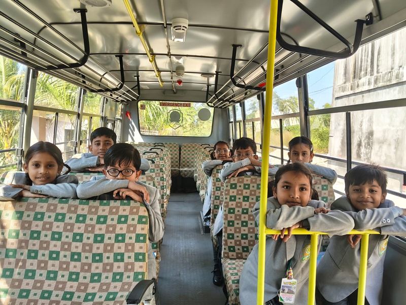 Students on the school bus