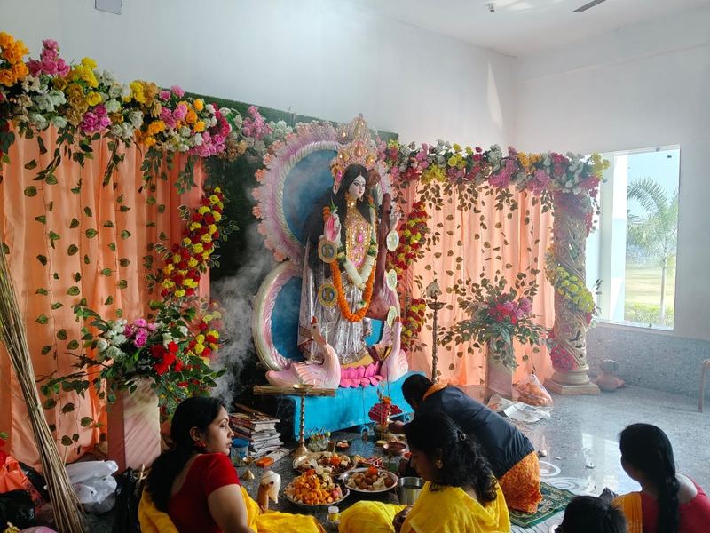 Saraswati Puja celebration at school